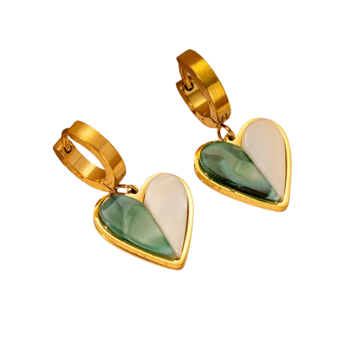 Emerald & Ivory Hearts