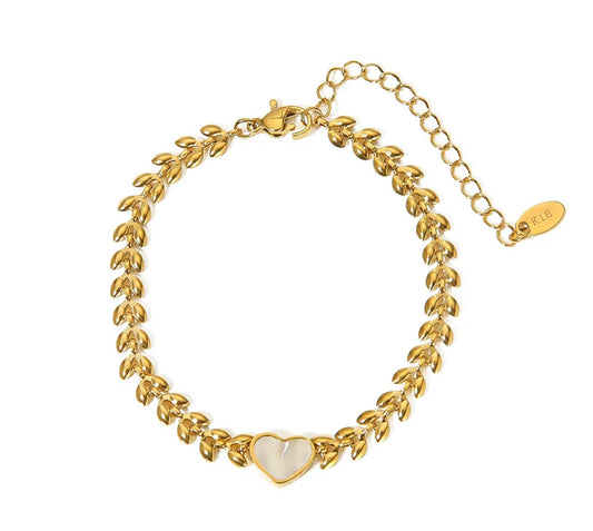 Gilded Leaves and Heartstone bracelet